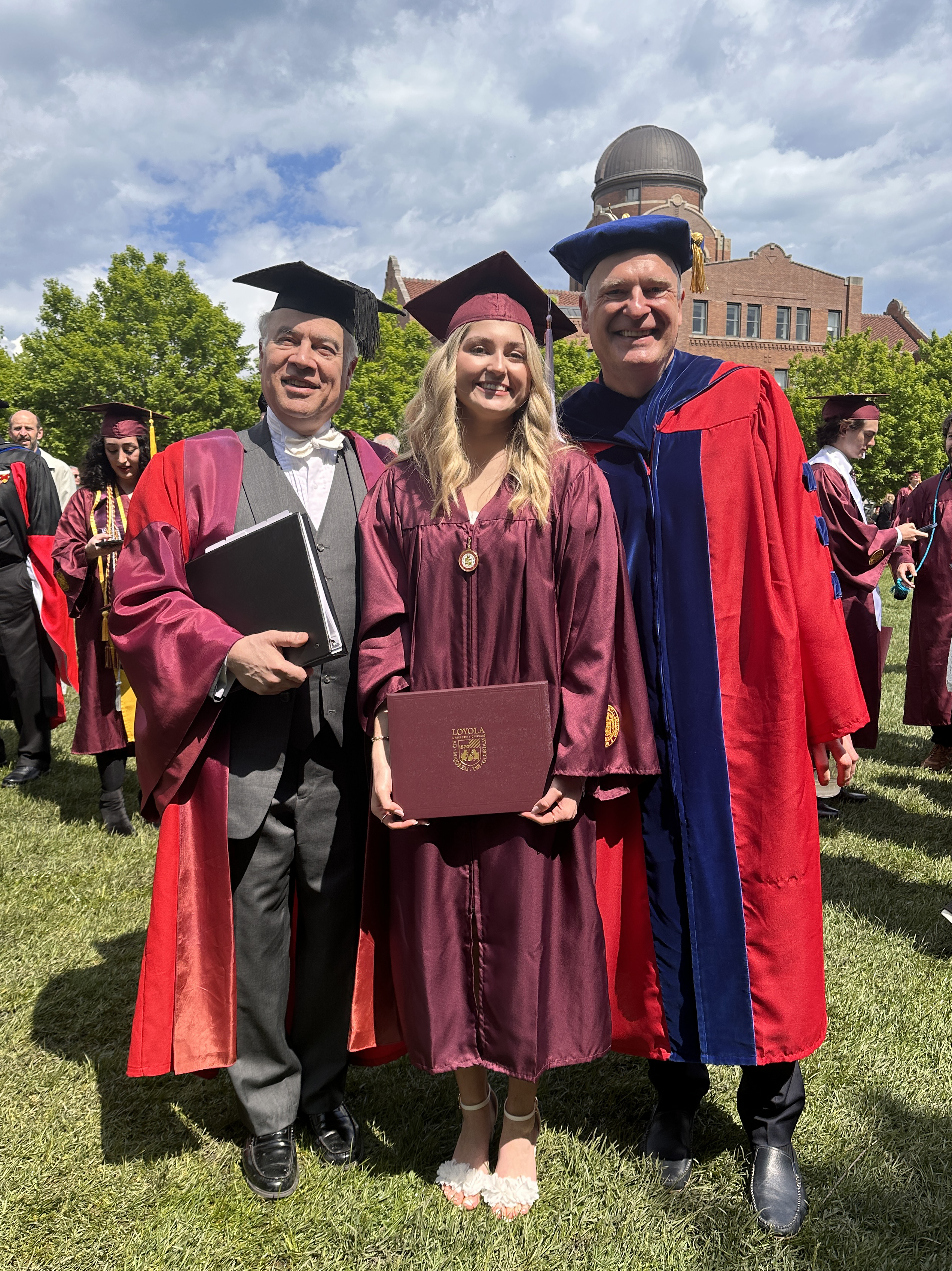 Emma Moritz with Bob Bucholz and Marek Suszko, May 10, 2024, Graduation